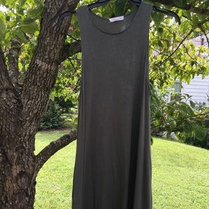 Olive green swing dress